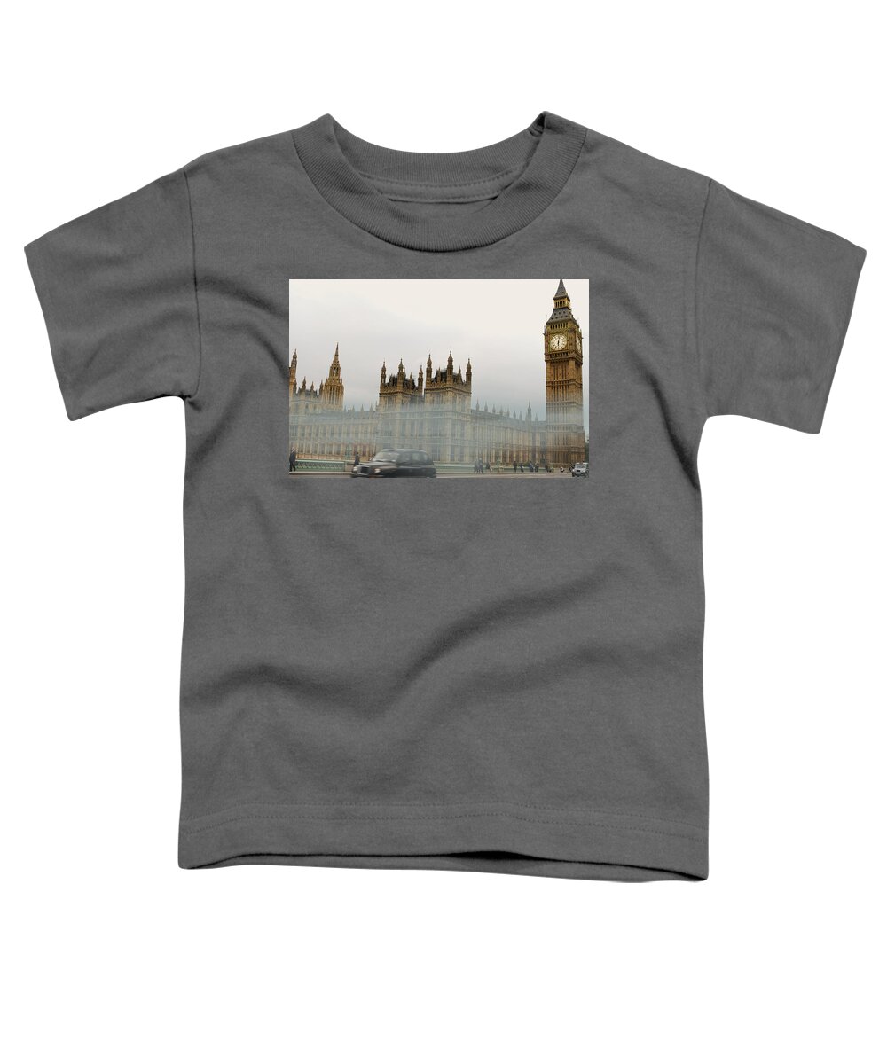 London Toddler T-Shirt featuring the photograph London in fog by Severija Kirilovaite