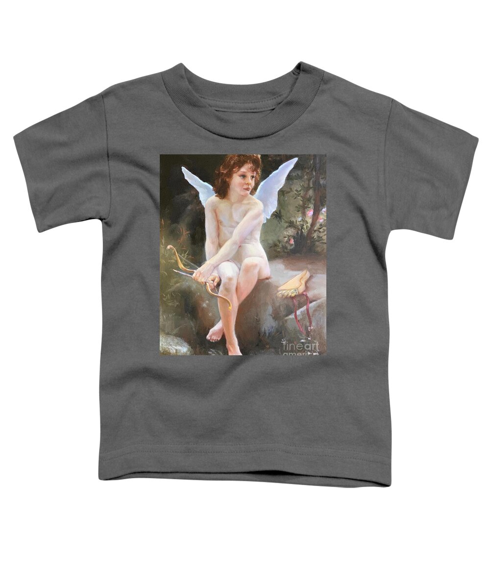 Cupid Toddler T-Shirt featuring the painting looking for Love by Lori Ippolito