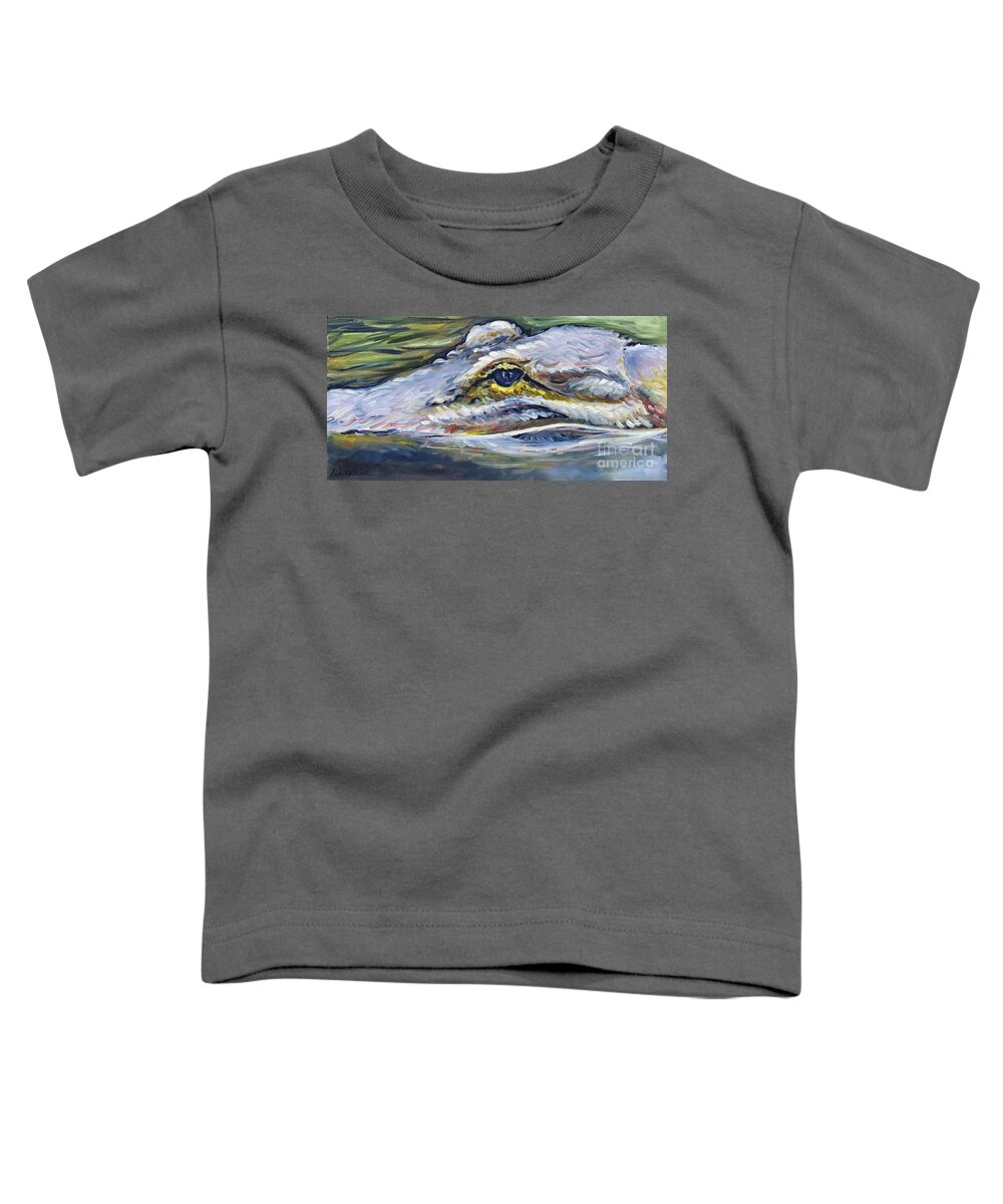 Alligator Toddler T-Shirt featuring the painting Looking for Lunch by Alan Metzger