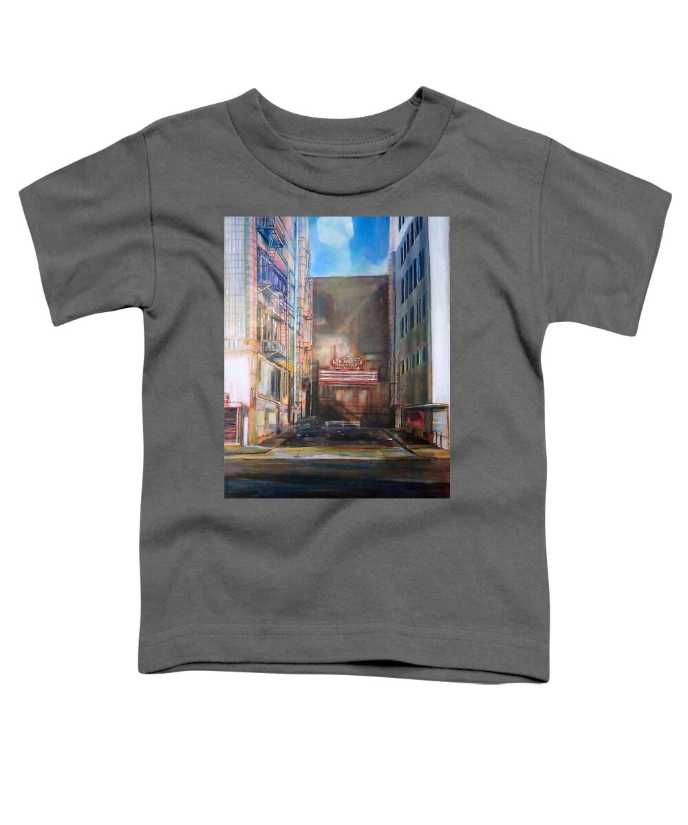  Toddler T-Shirt featuring the painting Los Angeles by Try Cheatham