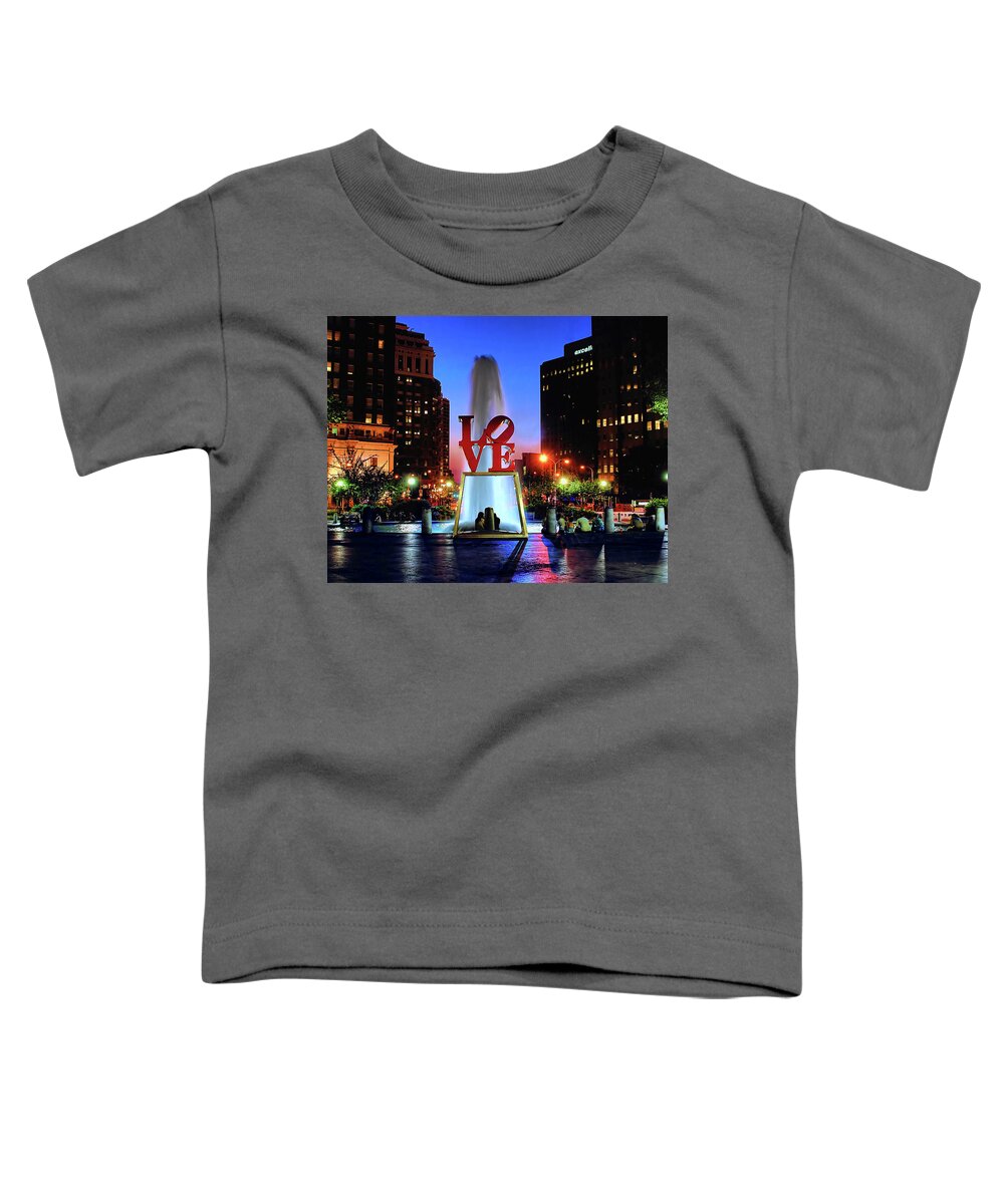 America Toddler T-Shirt featuring the photograph LOVE at Night by Nick Zelinsky Jr