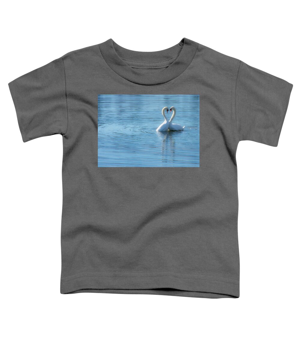 Swan Toddler T-Shirt featuring the photograph Love Swan by Steph Gabler