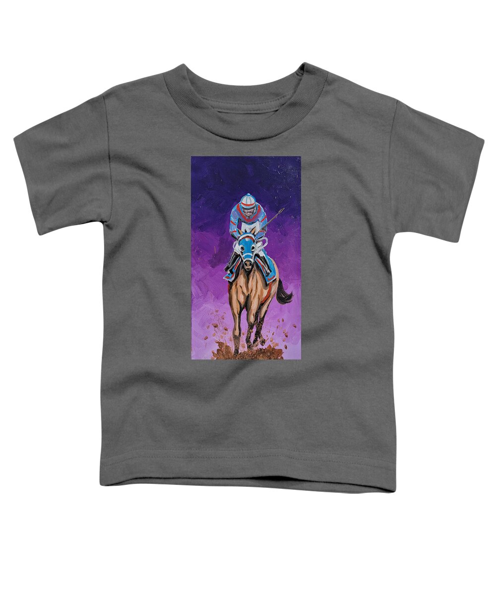 Horse Toddler T-Shirt featuring the painting Lucitano by Emanuel Alvarez Valencia