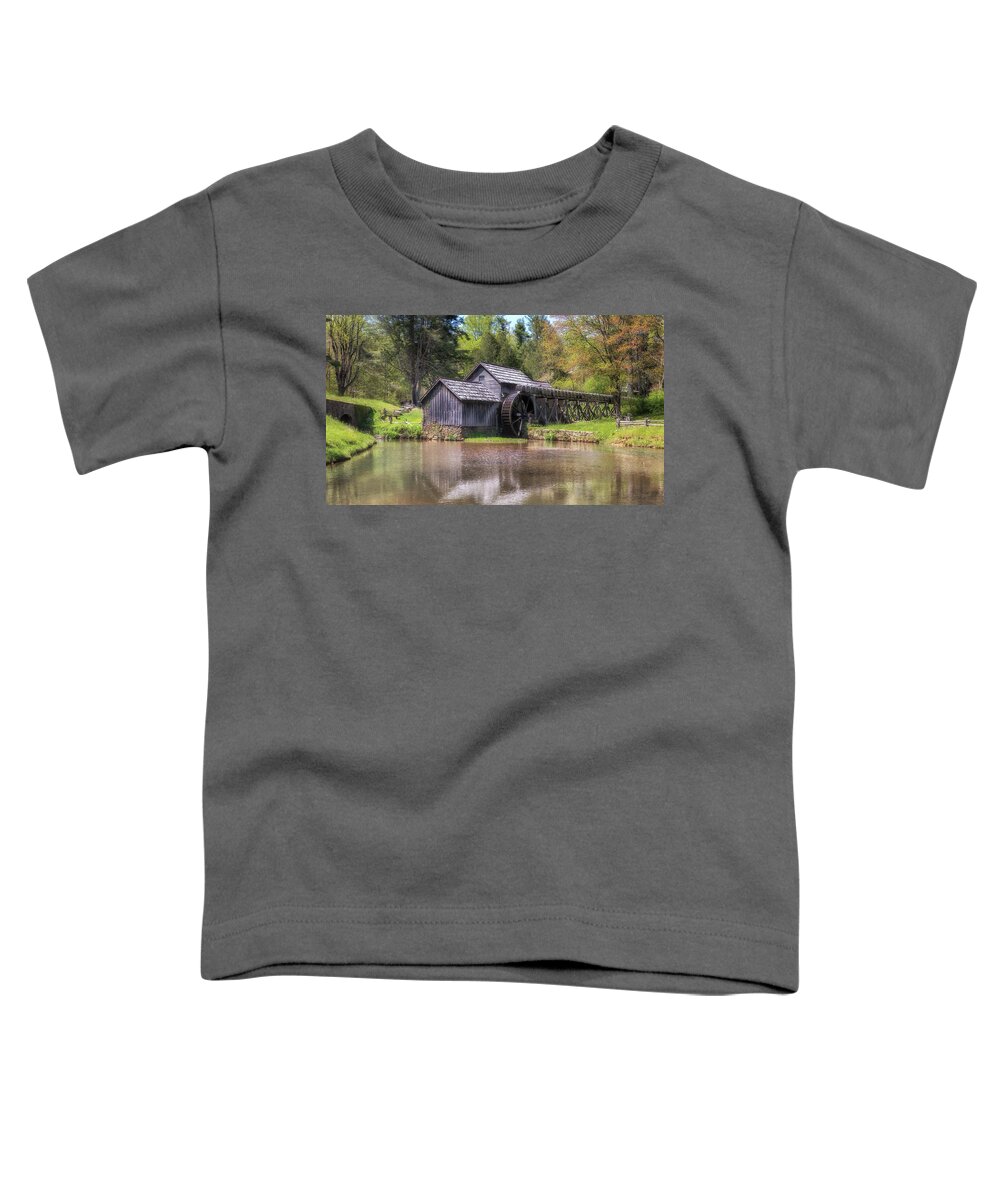 Mabry Mill Toddler T-Shirt featuring the photograph Mabry Mill in the Blue Ridge Mountains by Susan Rissi Tregoning