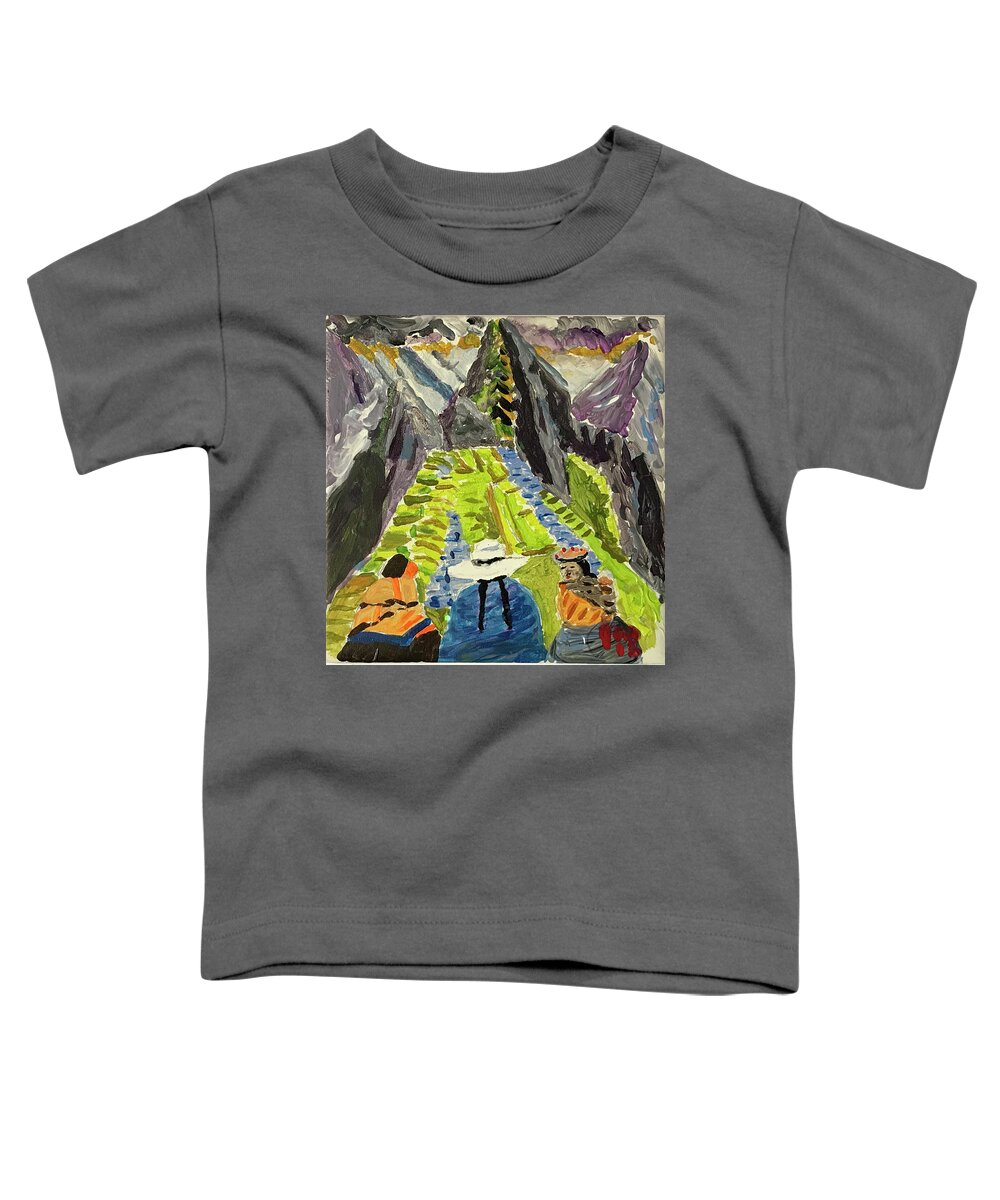  Toddler T-Shirt featuring the painting Machu Pichu journey by John Macarthur