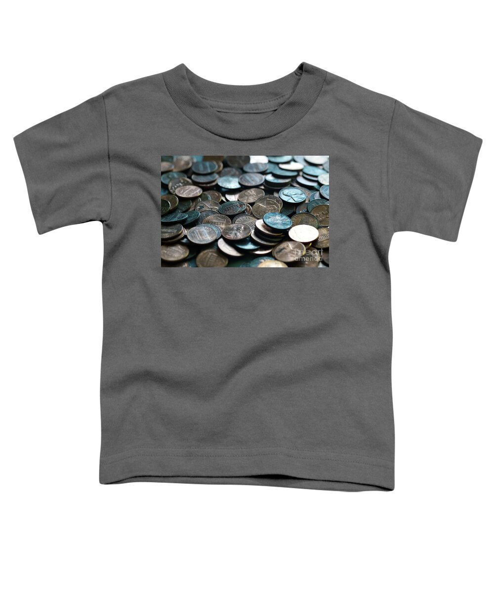 Coins Toddler T-Shirt featuring the photograph Macro Pennies by Phil Perkins