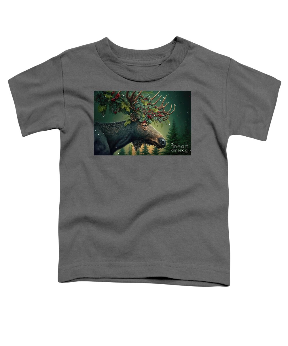 Moose Toddler T-Shirt featuring the painting Magnificent Moose by Tina LeCour