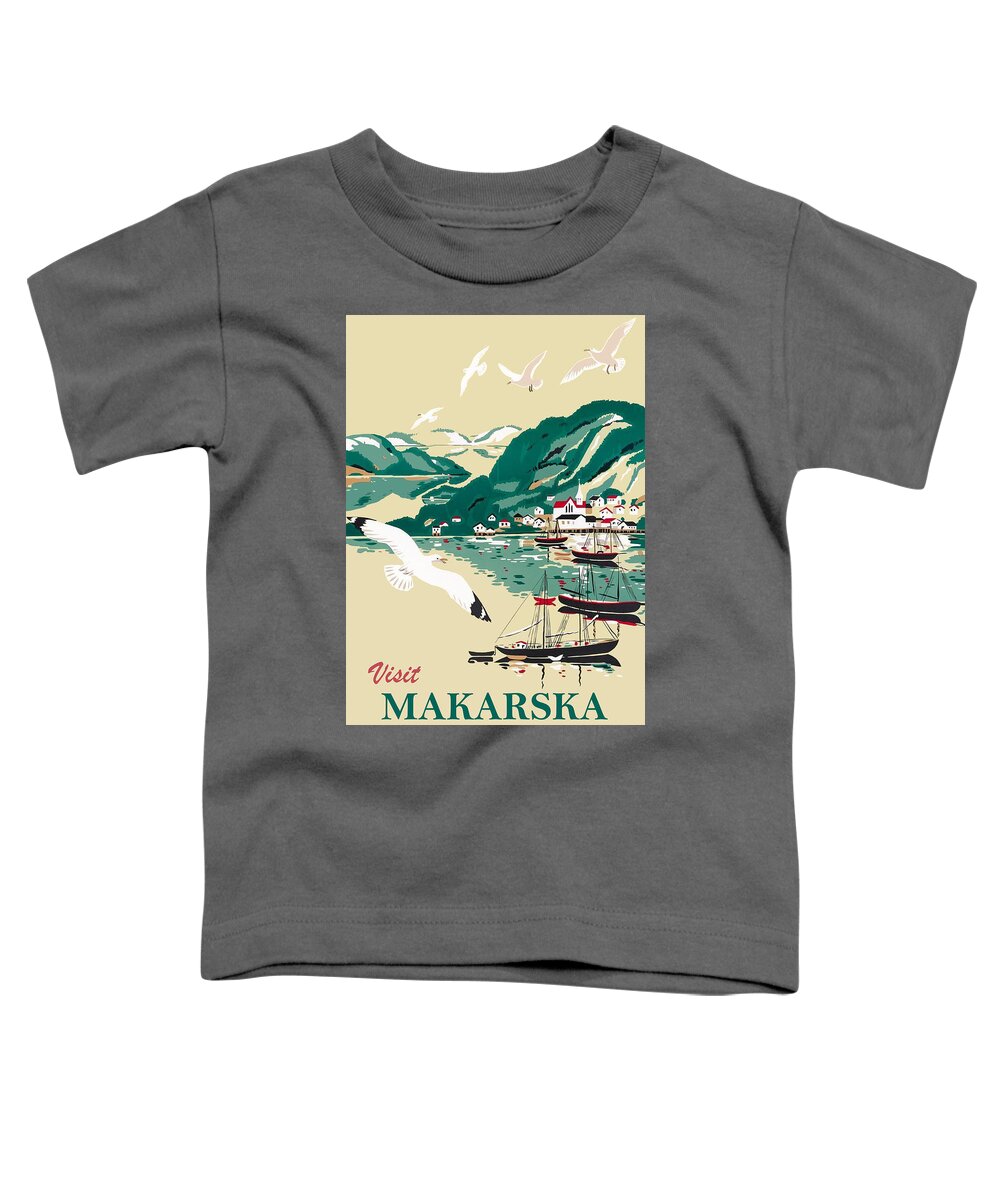 Makarska Toddler T-Shirt featuring the digital art Makarska, Croatia by Long Shot