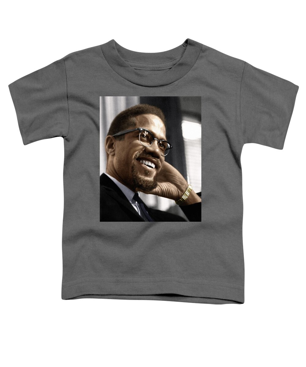 1960 Toddler T-Shirt featuring the photograph Malcolm X 1925-1965 by Granger