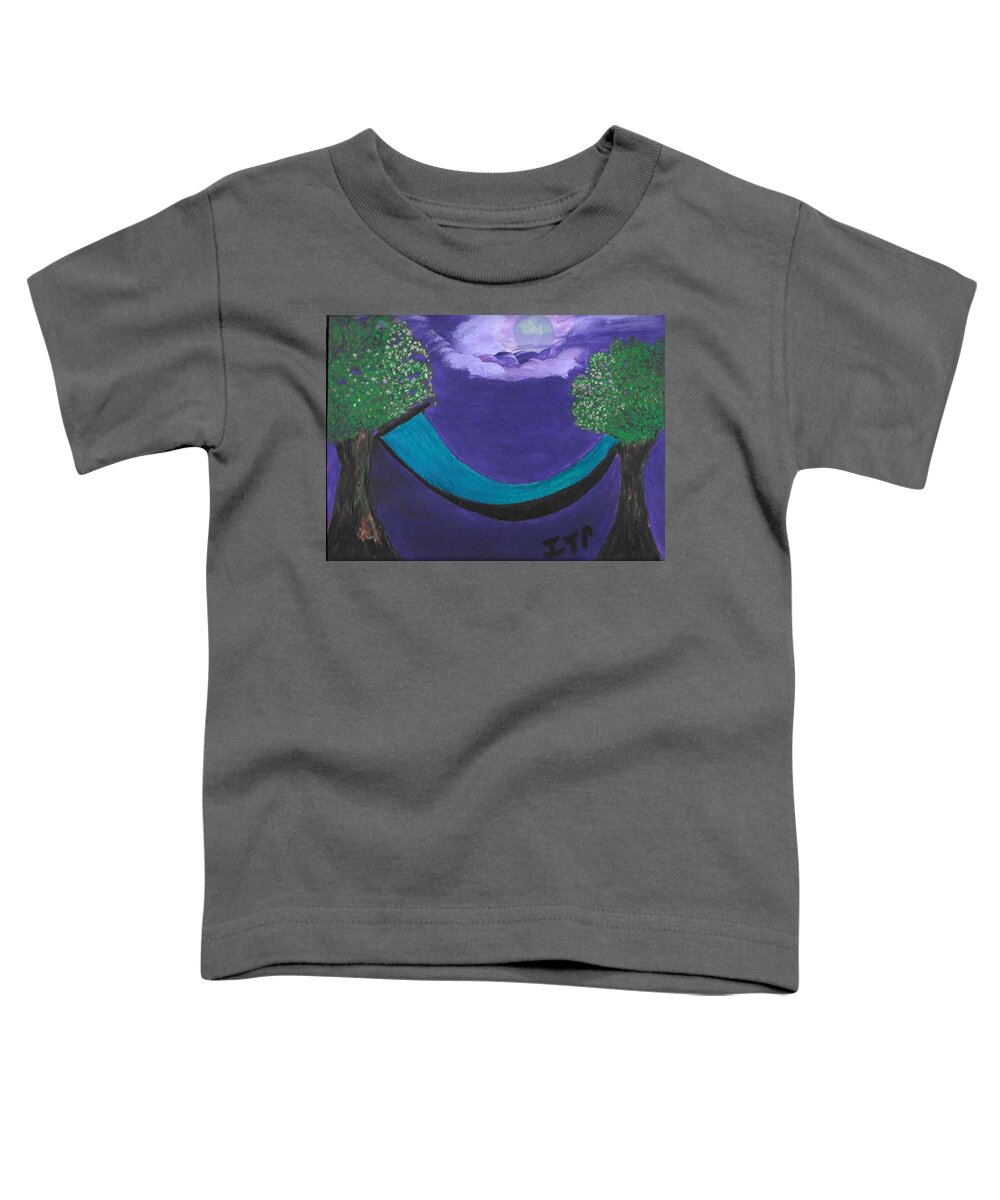 Abundance Toddler T-Shirt featuring the painting Manifesting under a silver moon by Esoteric Gardens KN