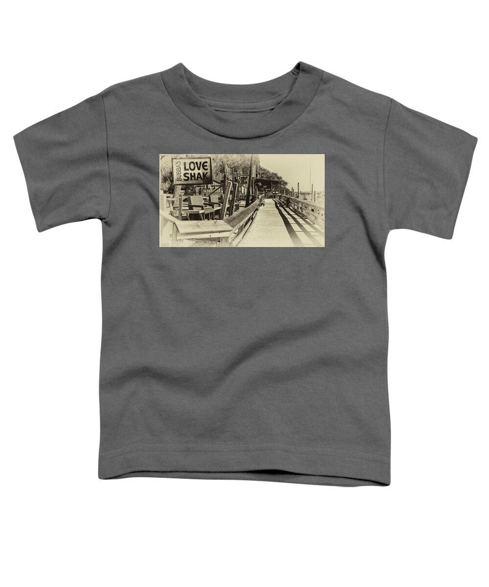 Murrells Inlet Toddler T-Shirt featuring the photograph Marshwalk Sepia by Bill Barber