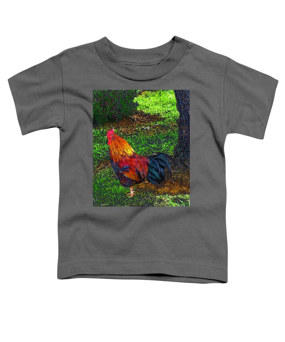 The Mascot Toddler T-Shirt featuring the photograph Mascot Rooster Azores by Bonnie Marie