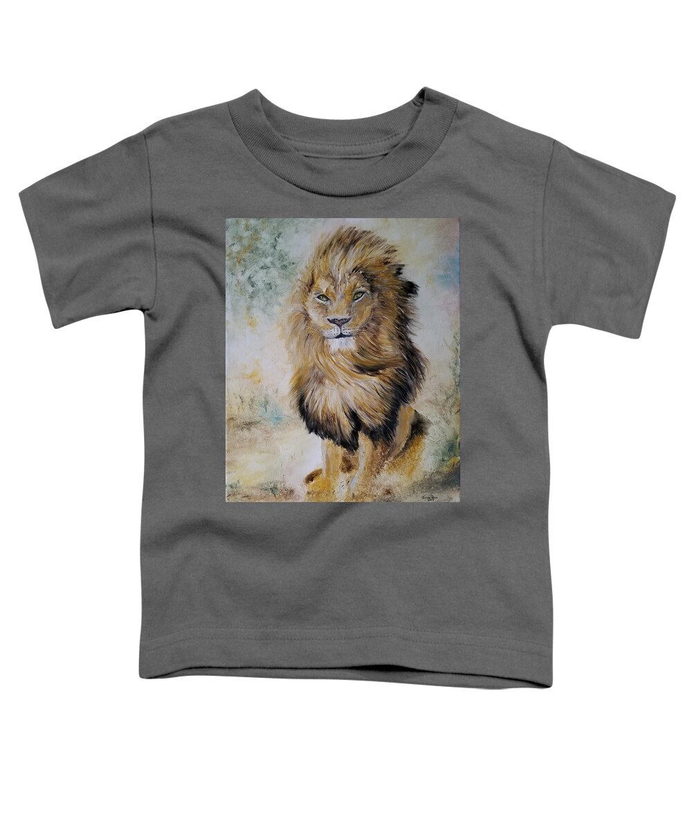 Lion Toddler T-Shirt featuring the painting Matthew's Lion by Judith Rhue