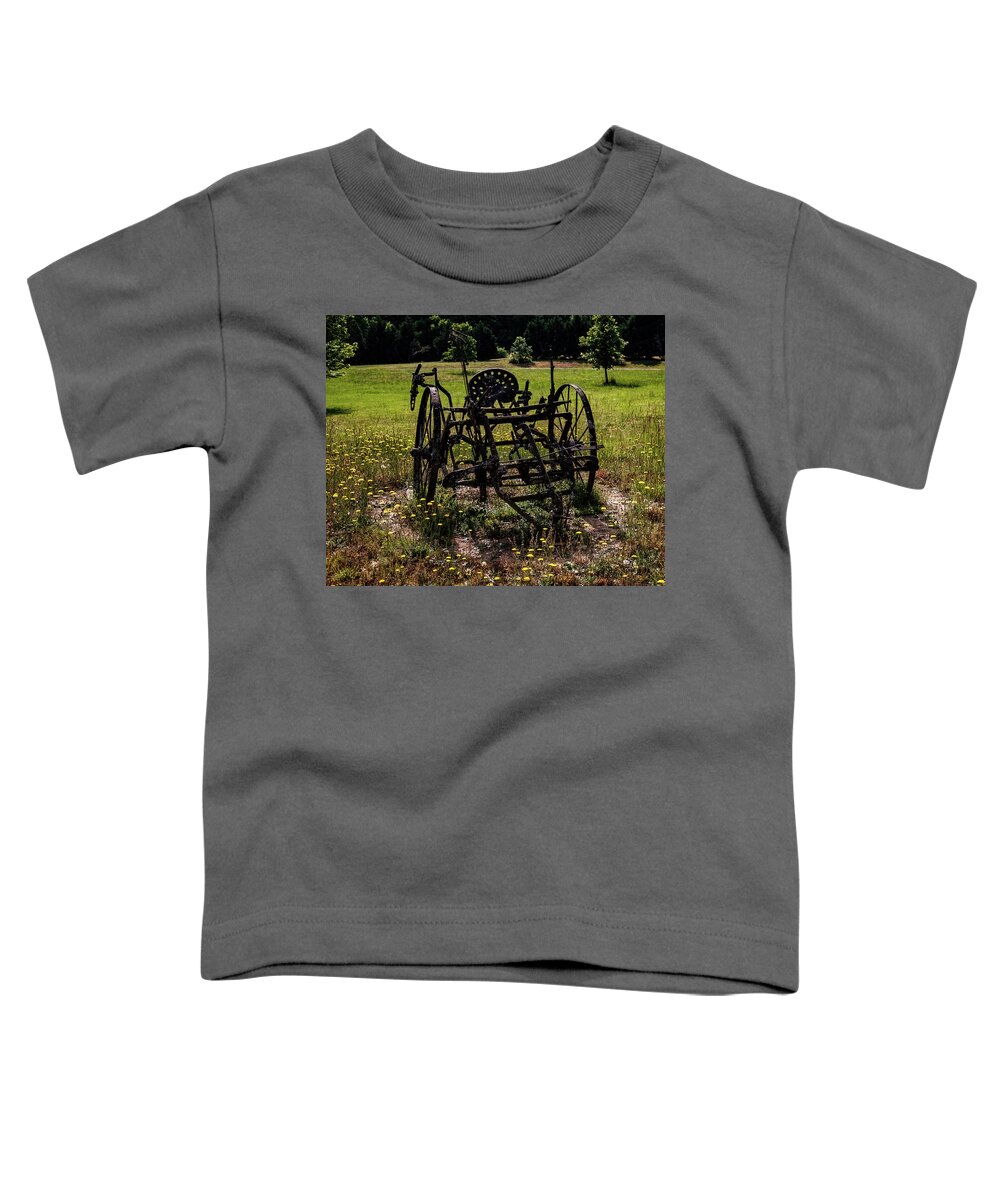 Mccormick Deering Horse Drawn Cultivator Toddler T-Shirt featuring the photograph McCormick Deering Horse drawn cultivator by Flees Photos