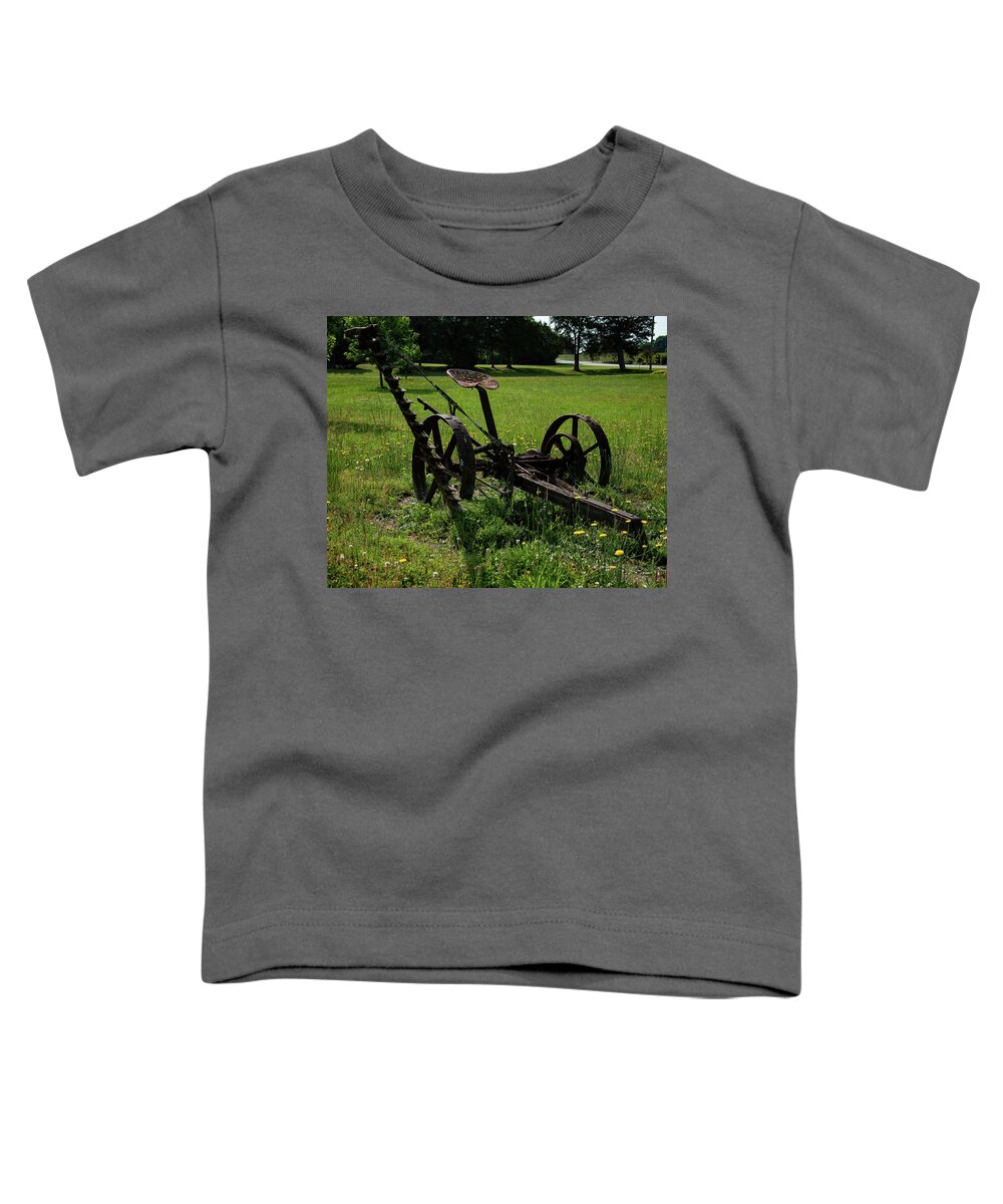 Mccormick Deering Horse Drawn Sickle Mower Toddler T-Shirt featuring the photograph McCormick Deering horse drawn sickle mower 002 by Flees Photos