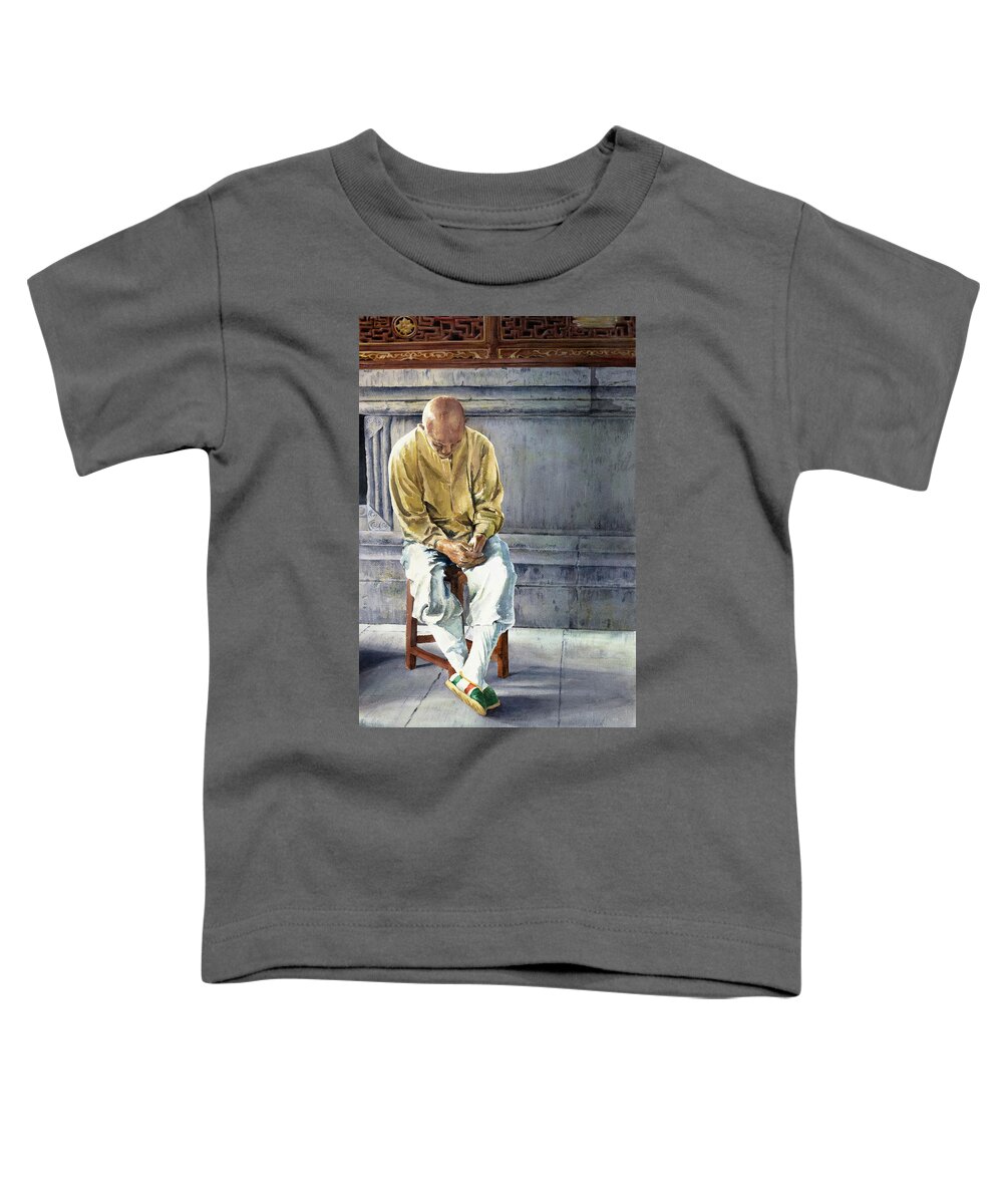 Temple Toddler T-Shirt featuring the painting Meditation by Lisa Tennant