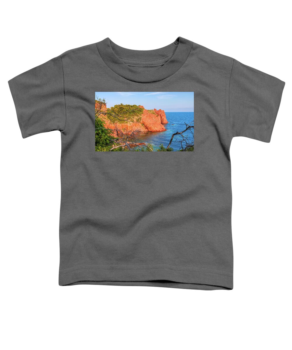 Mediterranean Toddler T-Shirt featuring the photograph Mediterranean French Coastline by Tatiana Travelways
