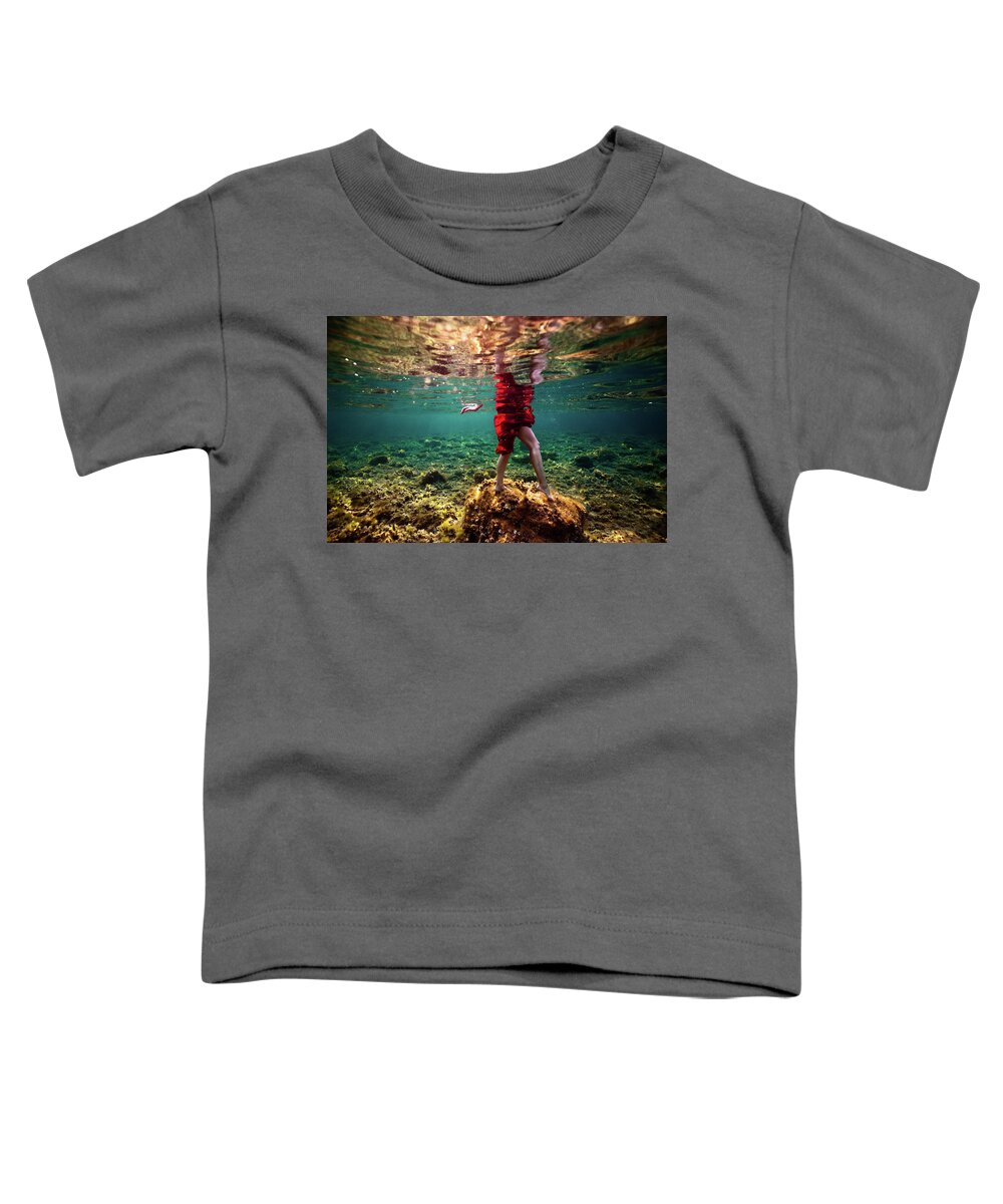 Underwater Toddler T-Shirt featuring the photograph Mermaid Legs by Gemma Silvestre