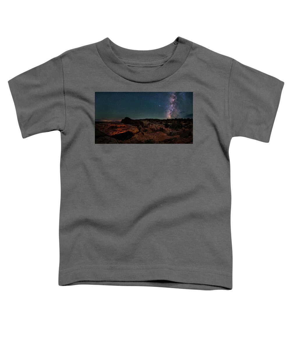 Milky Way Toddler T-Shirt featuring the photograph Mesa Arch and Milky Way on a Midsummer Night by Michael Ash