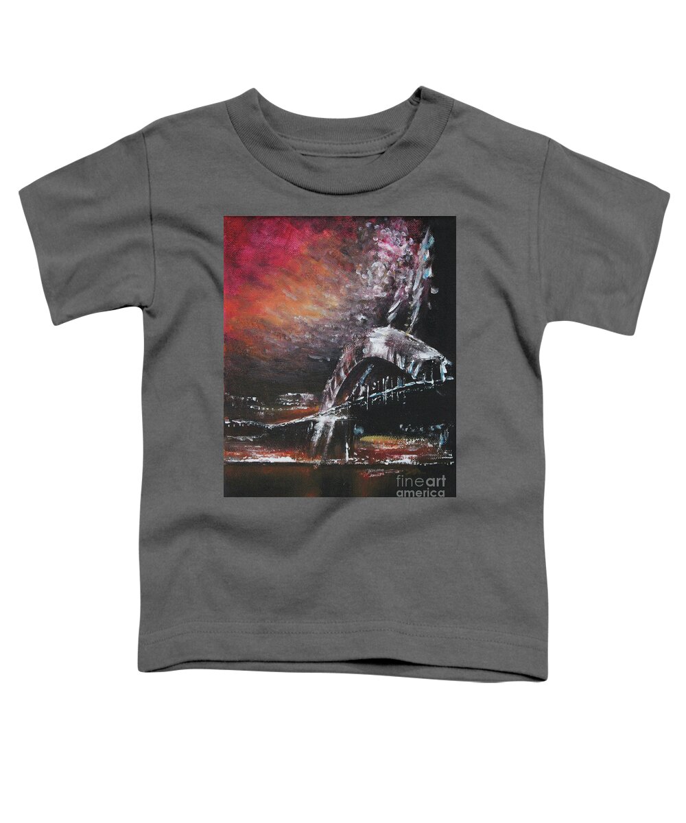 Abstract Toddler T-Shirt featuring the painting Mid-Year Cheer by Jane See