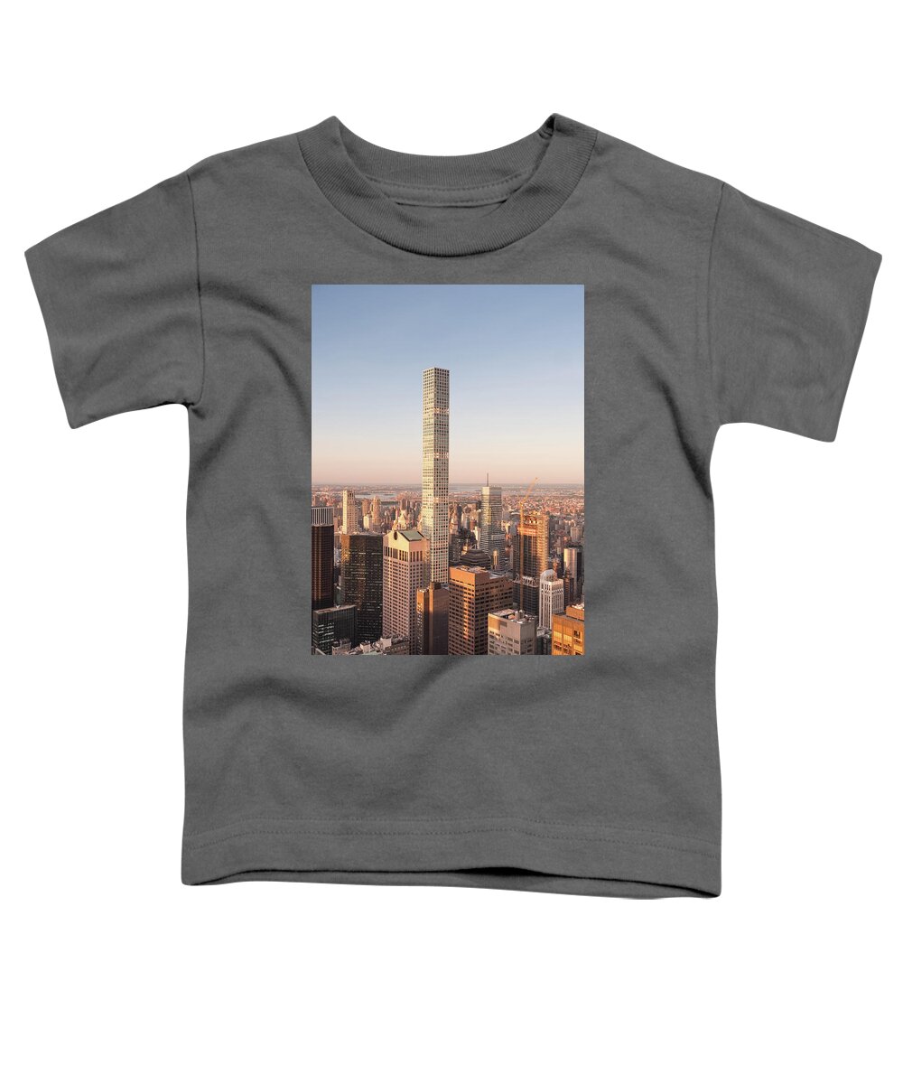 New York Toddler T-Shirt featuring the photograph Midtown Manhattan At Sunset by Alberto Zanoni