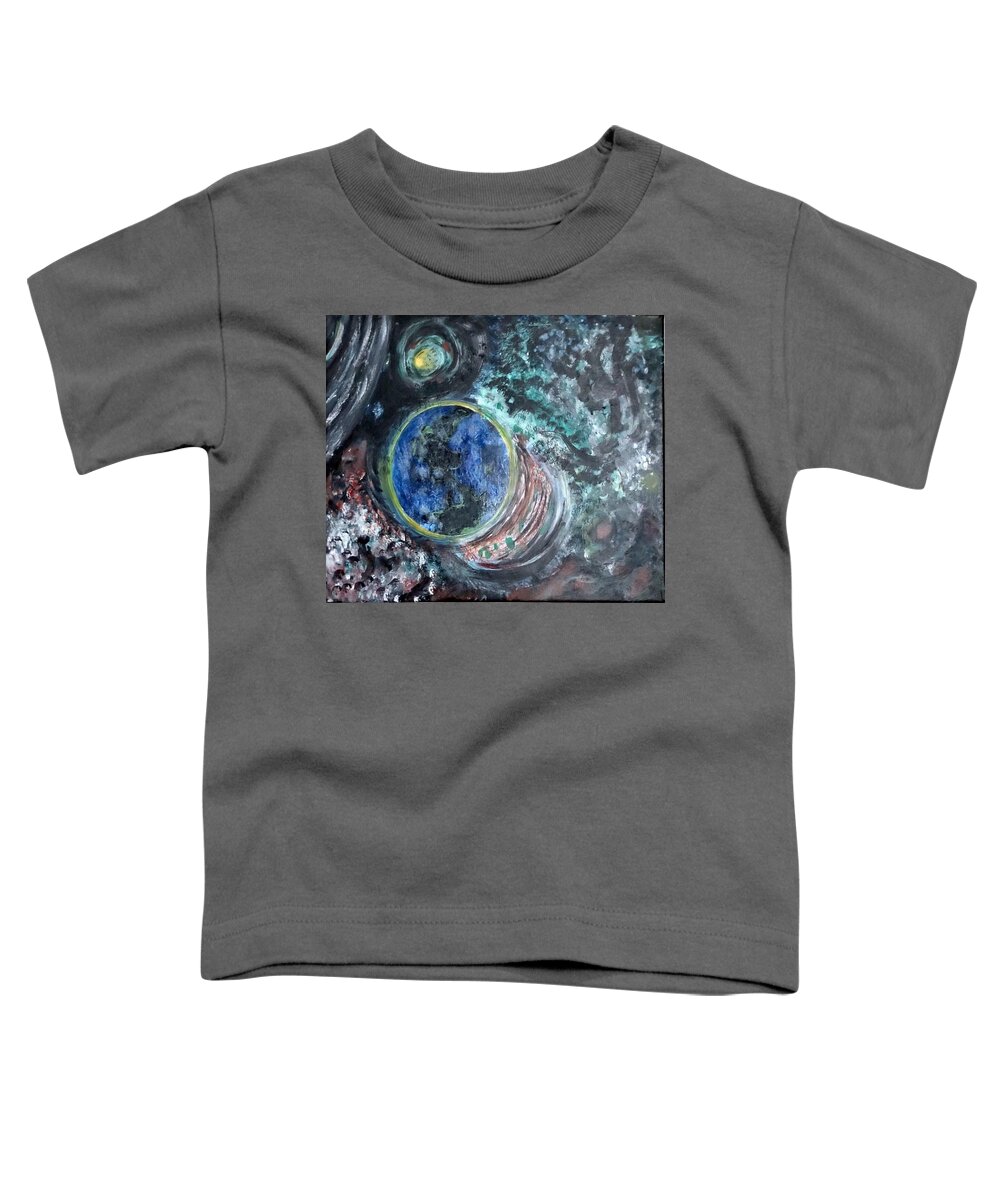 Milk Way Toddler T-Shirt featuring the painting Milky Way Galaxy by Suzanne Berthier