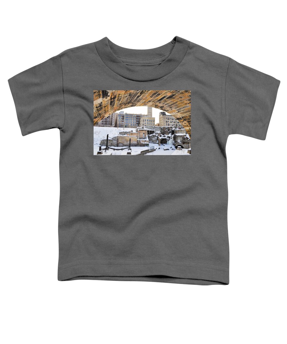 Minneapolis Toddler T-Shirt featuring the photograph Mill Ruins Park Winter by Kyle Hanson