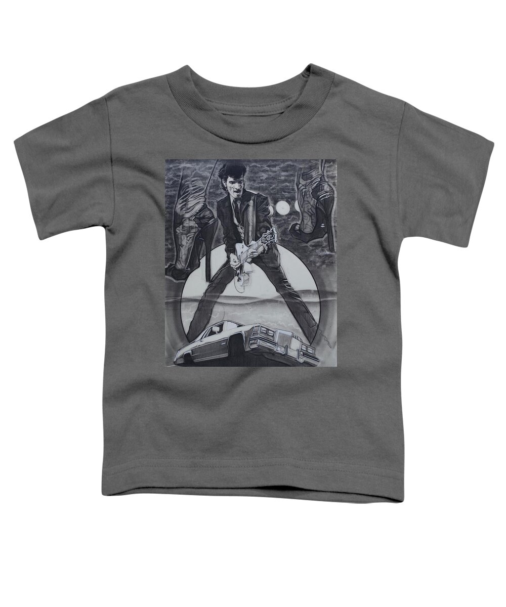Charcoal Pencil Toddler T-Shirt featuring the drawing Mink DeVille by Sean Connolly