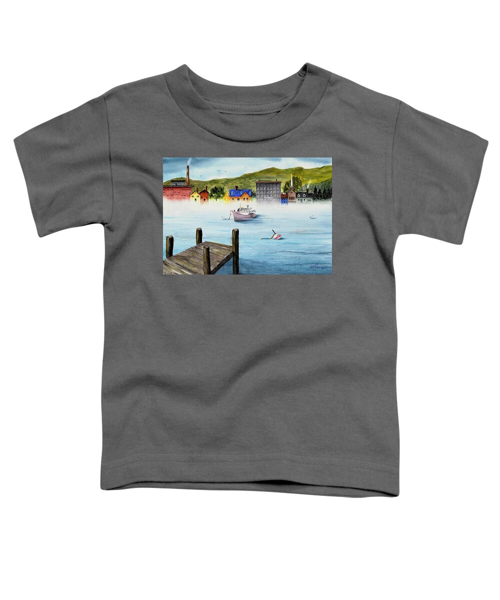  Toddler T-Shirt featuring the painting Misty Morning by Joseph Burger