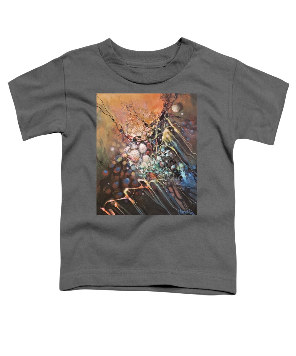Abstract Toddler T-Shirt featuring the painting Molecular Response by Tom Shropshire