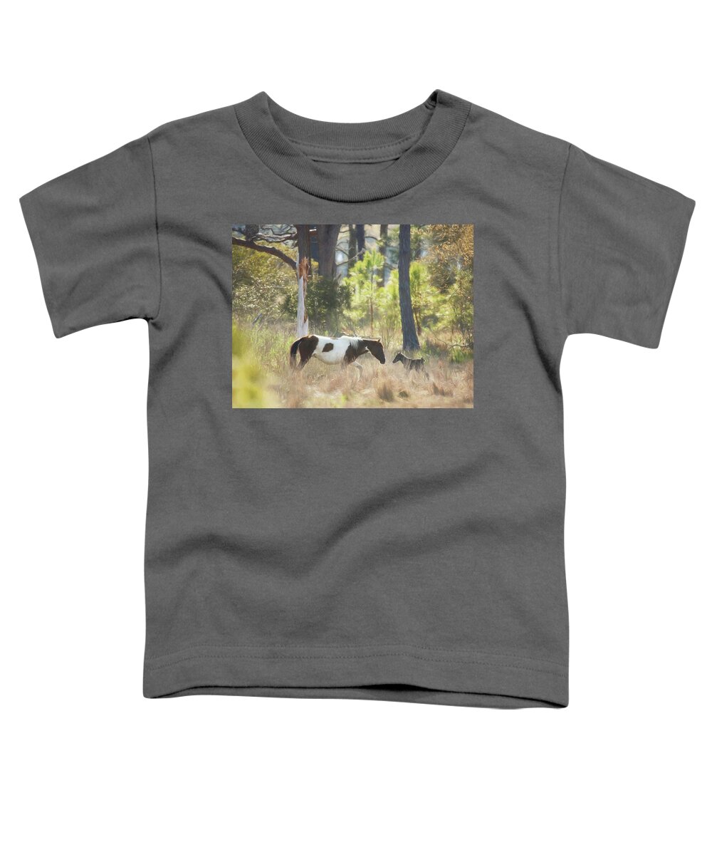 Mom Toddler T-Shirt featuring the photograph Mommy Moment Painterly Version by Carrie Ann Grippo-Pike