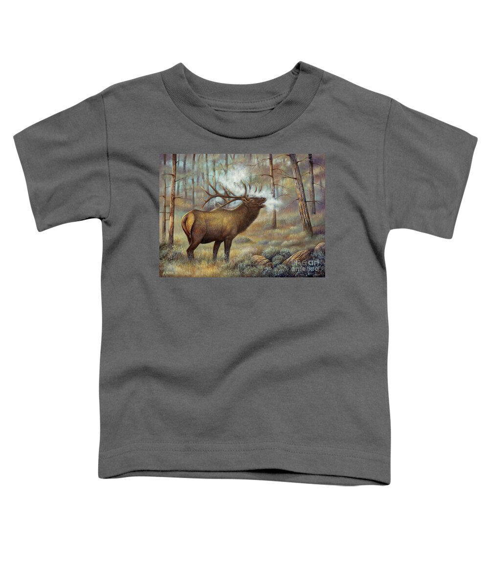 Elk Toddler T-Shirt featuring the painting Monarch by Ricardo Chavez-Mendez