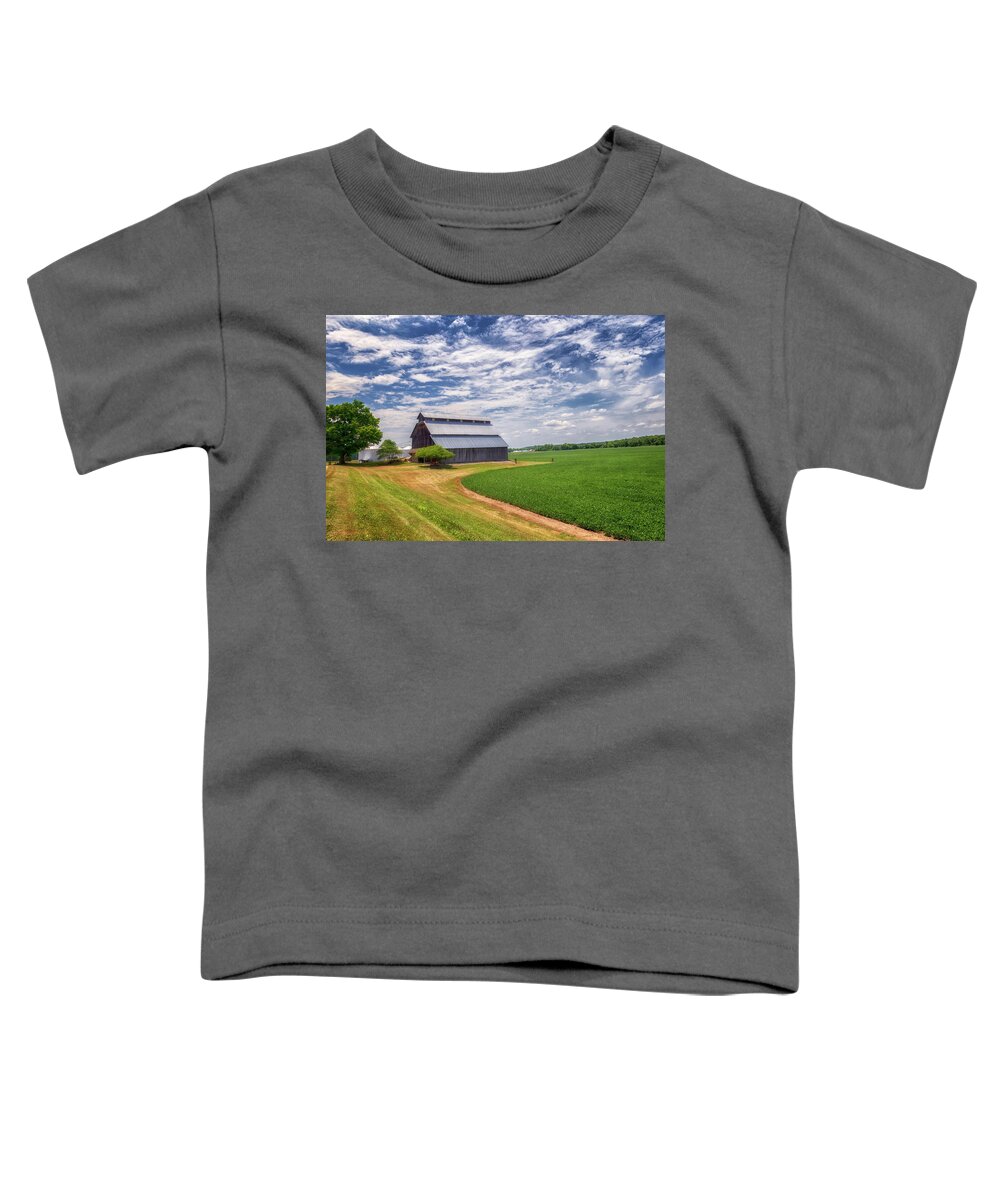 Barn Toddler T-Shirt featuring the photograph Monitor Barn - Parke County, IN by Susan Rissi Tregoning