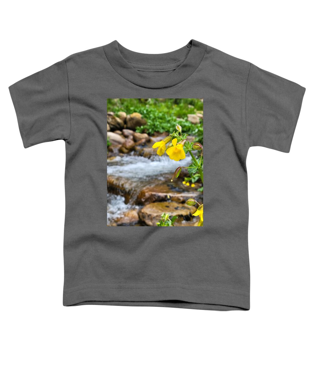 Monkey Flower Toddler T-Shirt featuring the photograph Monkey Flower by Canyon Creek by Bonny Puckett