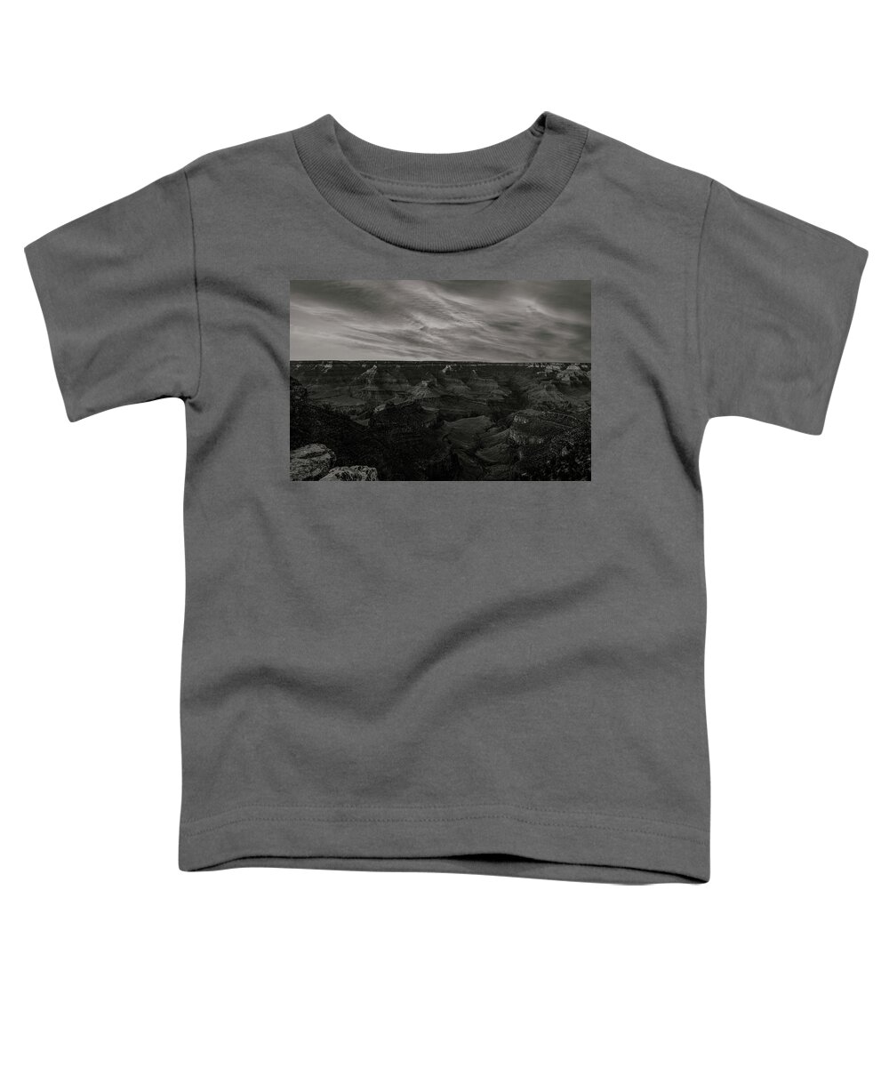 Monochrome Toddler T-Shirt featuring the photograph Monochrome Sunset shot at South Rim - Grand Canyon, Arizona by Amazing Action Photo Video