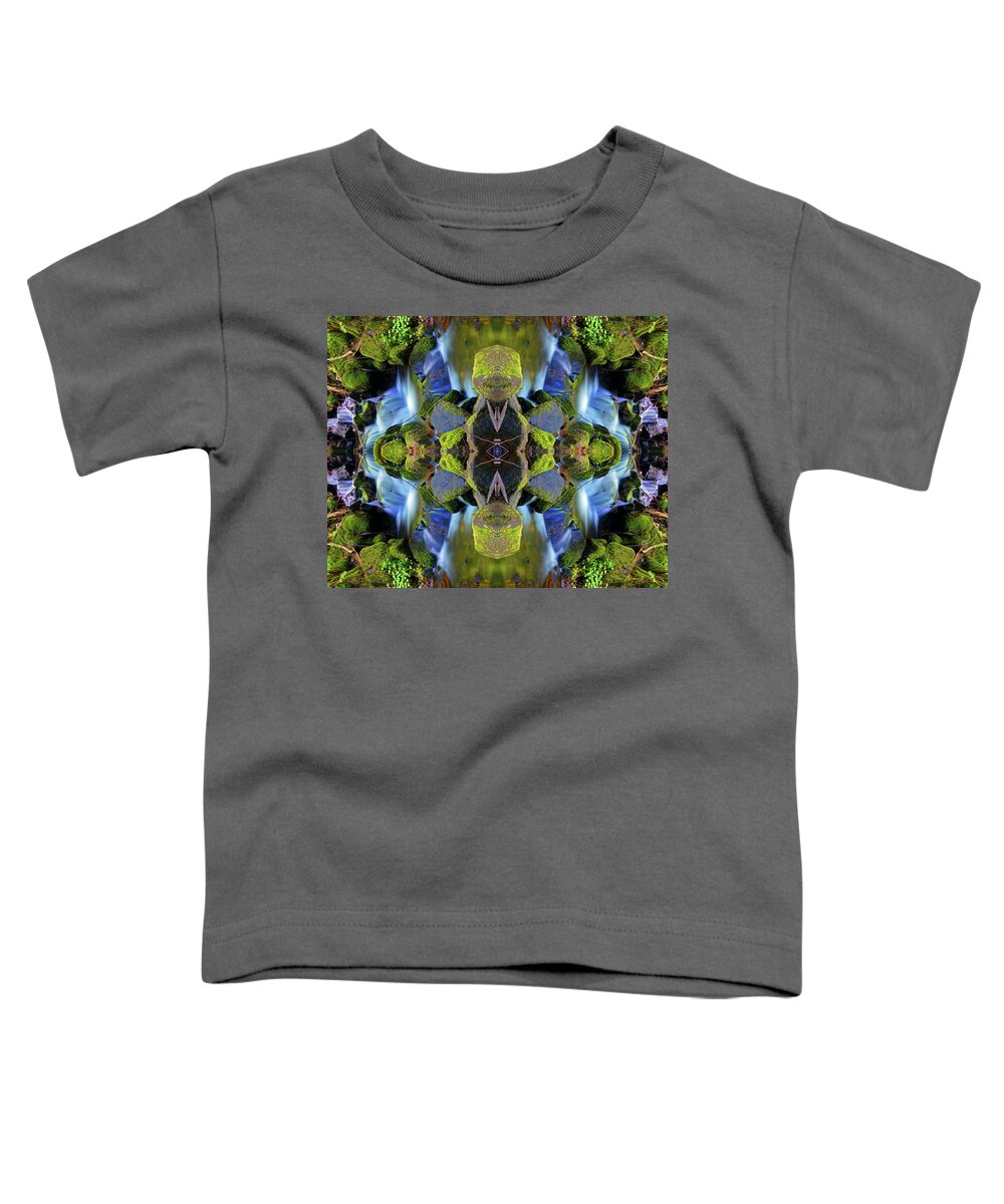 Nature Toddler T-Shirt featuring the photograph Moon Falls Mirror #3 with Horizontal Flip and Saturated Colors by Ben Upham III