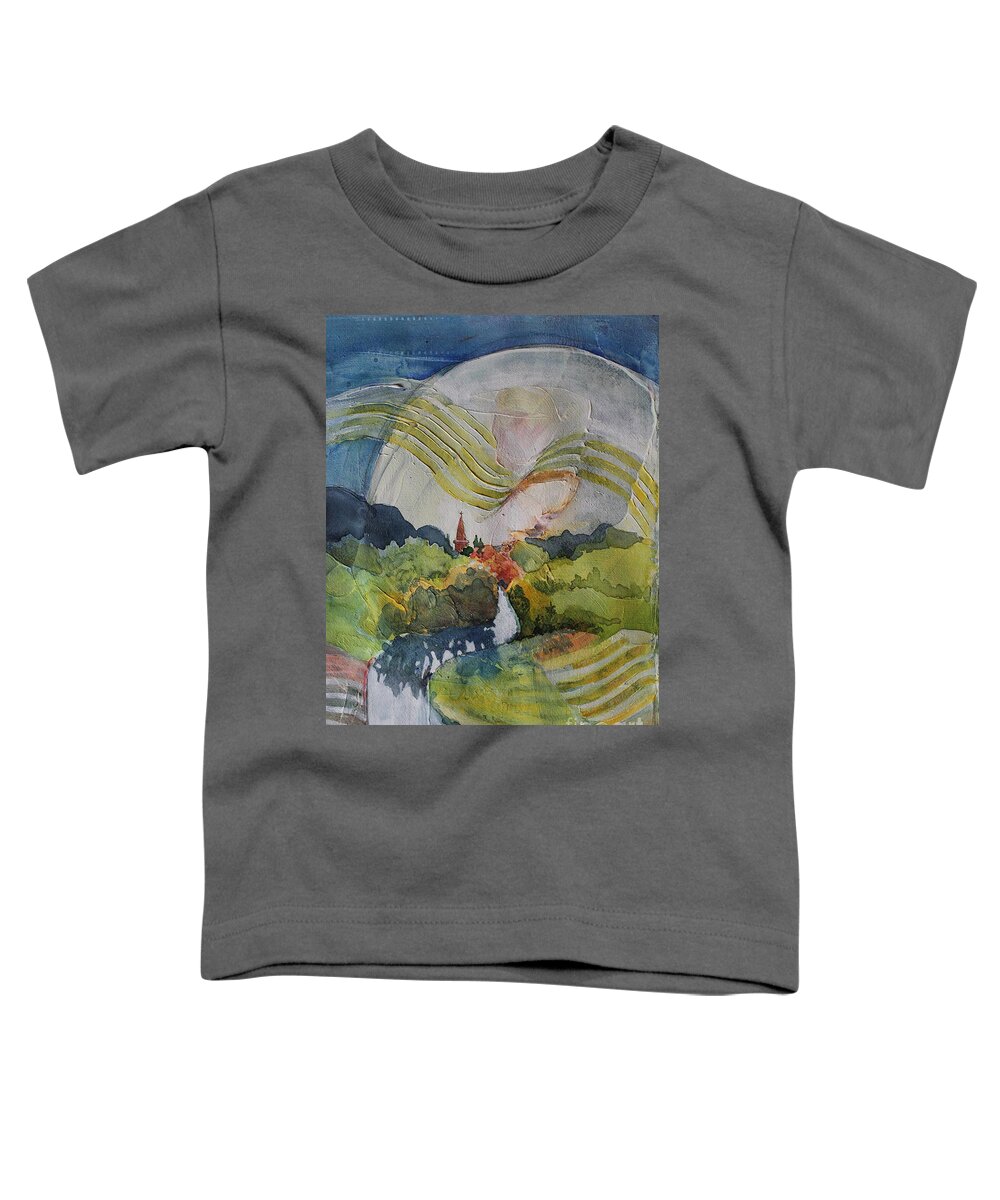 Impressionism Toddler T-Shirt featuring the painting Moon Over Mitford by Elizabeth Carr