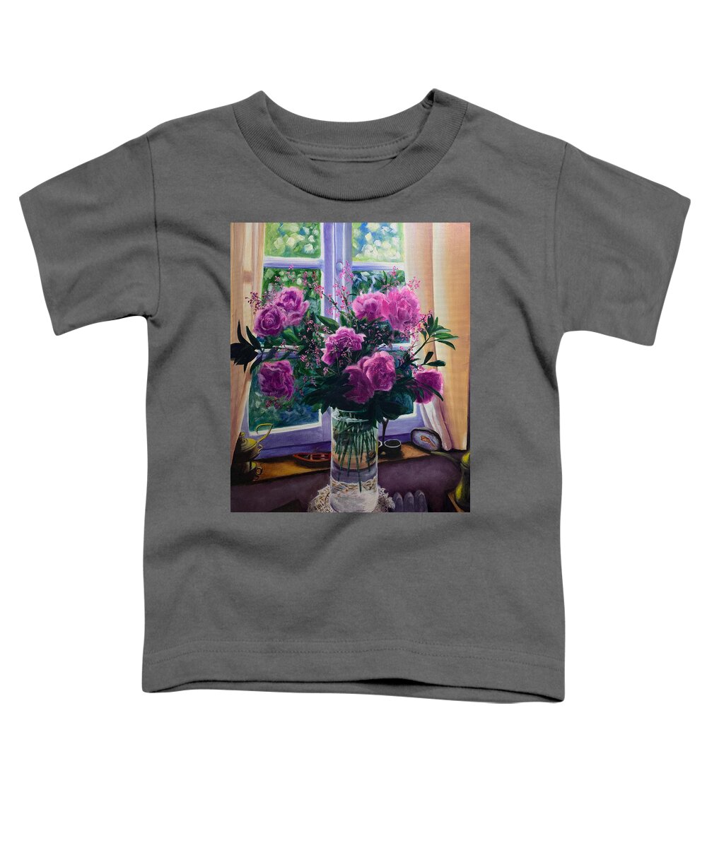 Roses Toddler T-Shirt featuring the painting Morning Awaits by Jan Chesler