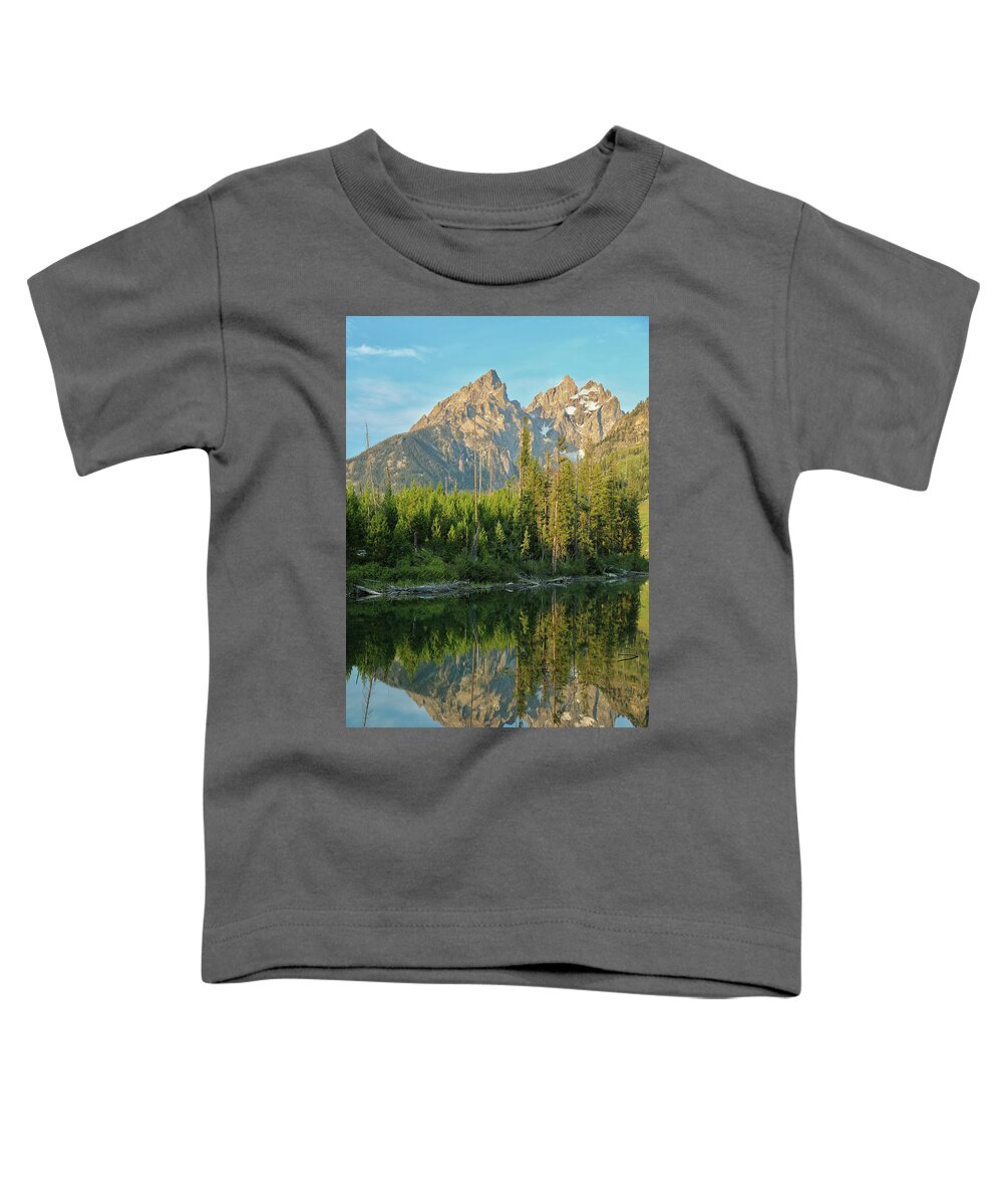 Mountain Toddler T-Shirt featuring the photograph Morning Reflection by Go and Flow Photos