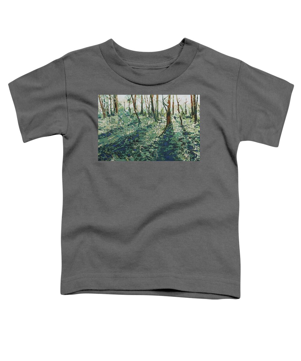 Forest Toddler T-Shirt featuring the painting Morning Shadows by Jenny Armitage