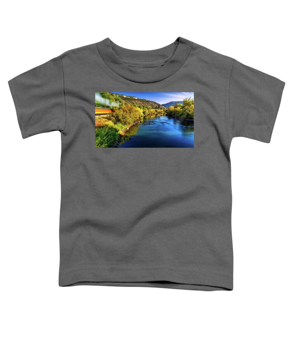 Train Toddler T-Shirt featuring the photograph Morning Train to Silverton by Bradley Morris
