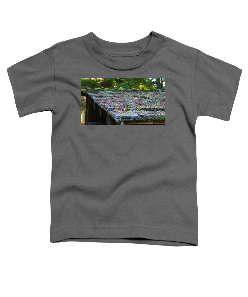Fstop101 Forest Moss Pine Needs Abstract Nature Green Brown Toddler T-Shirt featuring the photograph Moss and Pine Needles by Geno