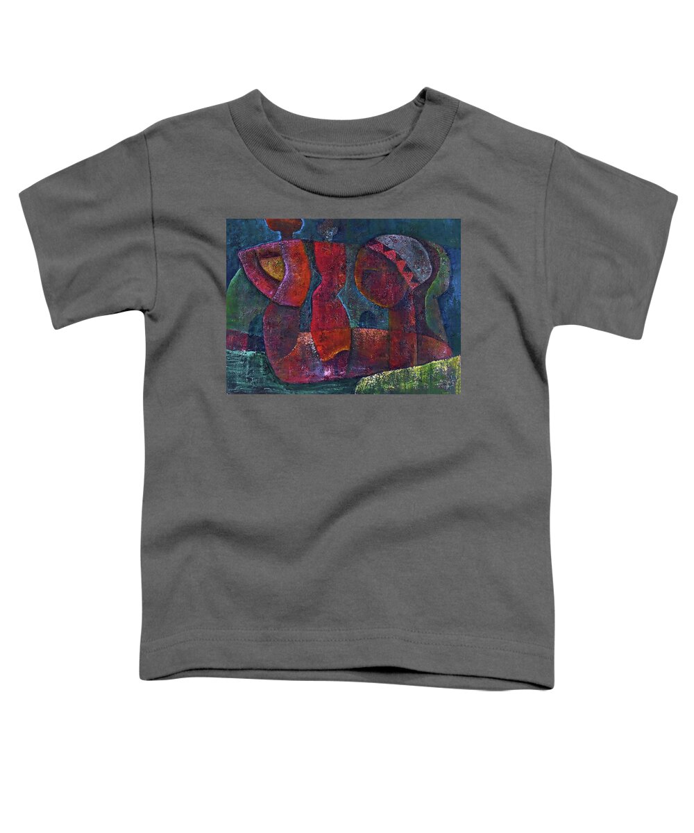 African Art Toddler T-Shirt featuring the painting Mother Looks On by Martin Tose 1959-2004