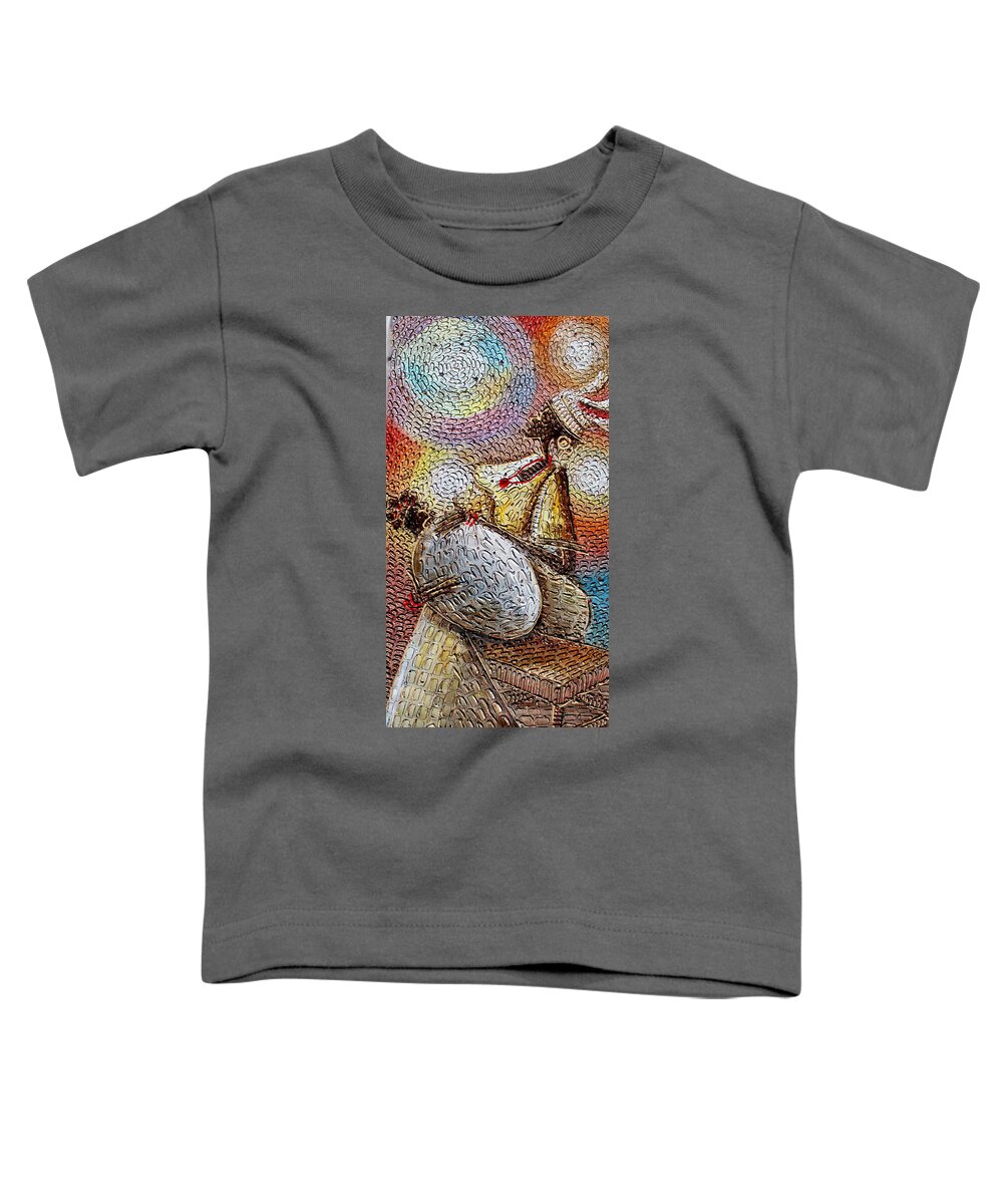 Africa Toddler T-Shirt featuring the painting Mother's Love 2 by Paul Gbolade Omidiran