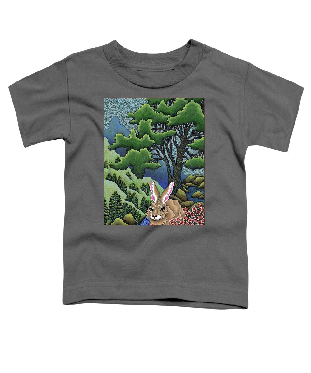 Hare Toddler T-Shirt featuring the painting Mountain Crest Meeting by Amy E Fraser