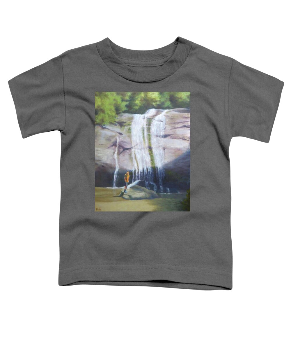 Waterfalls Toddler T-Shirt featuring the painting Mountain Treasure by Phyllis Andrews