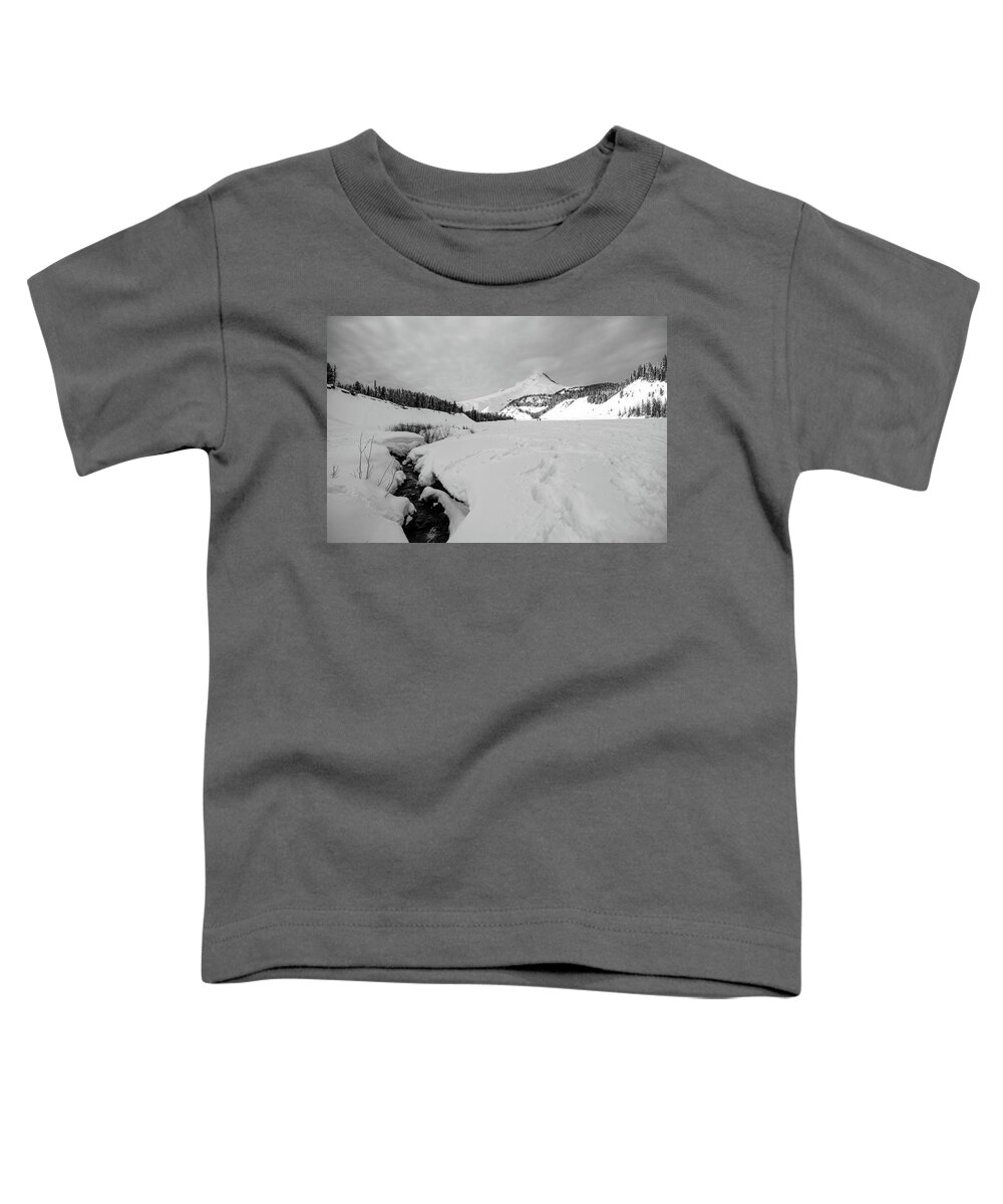 Now Peak Toddler T-Shirt featuring the photograph Mt Hood at sunset by Aashish Vaidya