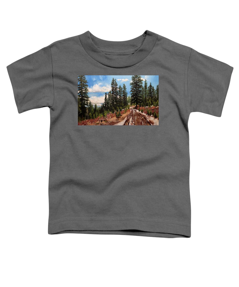Oil Painting Toddler T-Shirt featuring the drawing Mud and Snow in The Blues by Jordan Henderson