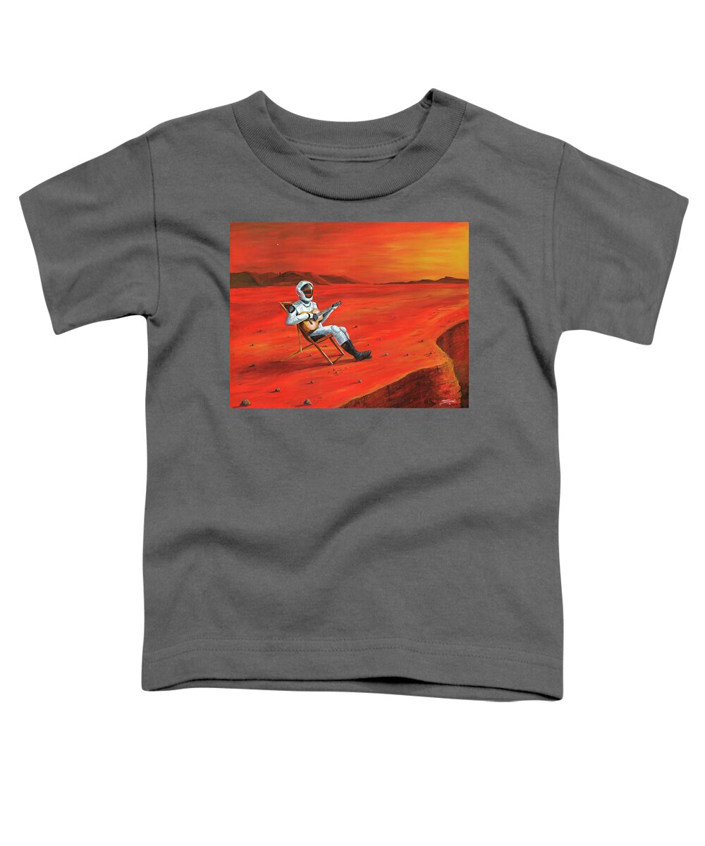 Mars Toddler T-Shirt featuring the painting Music On Mars by Scott Dewis
