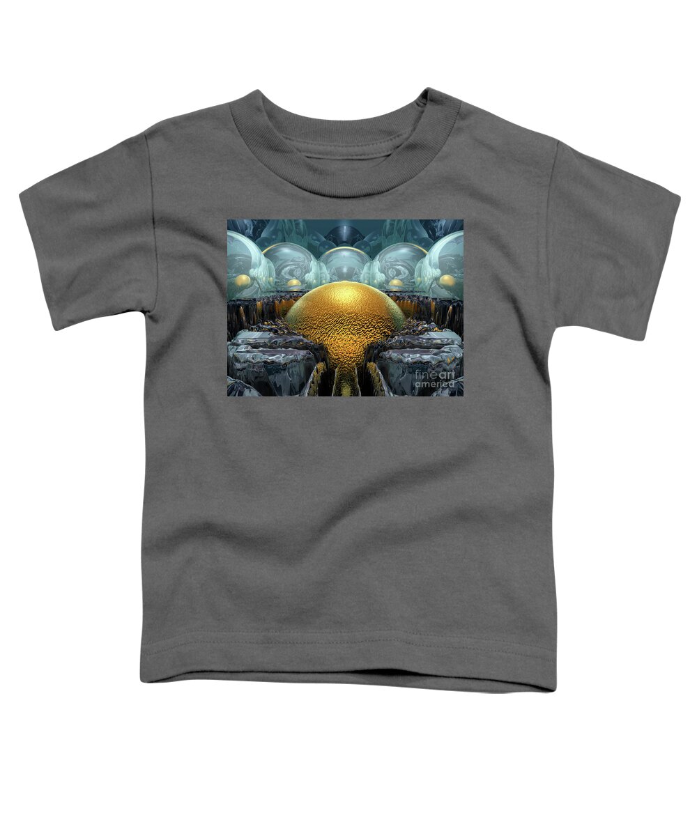 Sci Fi Toddler T-Shirt featuring the digital art Mysterious Golden Orb by Phil Perkins